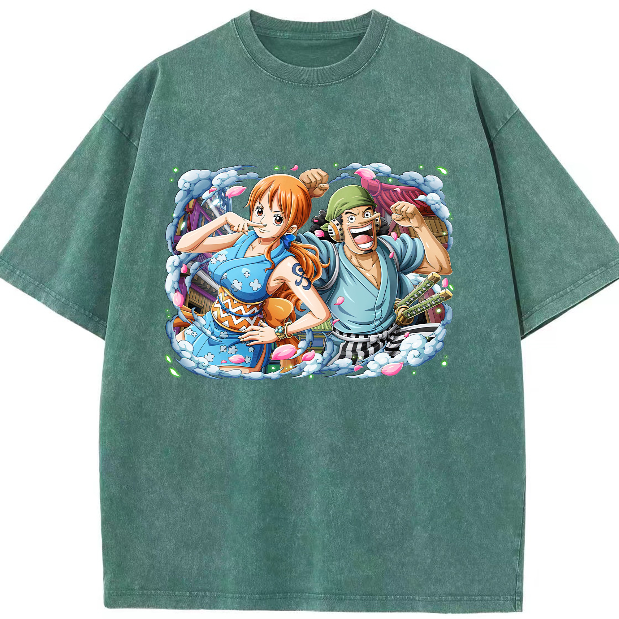 ワンピース ナミ ONE PIECE Nami 綿100% ヴィンテージ風 半袖Tシャツ（フロントプリント）